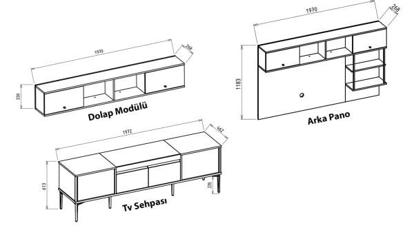 Mona Tv Ünitesi Dolap Modülü