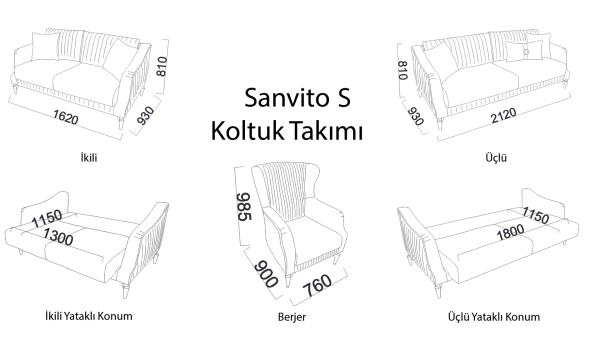 Sanvito S Üçlü Koltuk