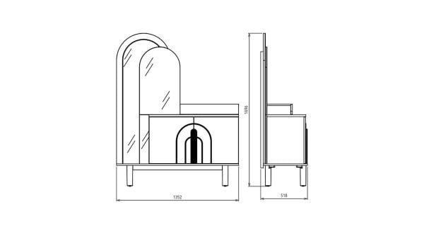 Boheems Makyaj Masası Aynalı