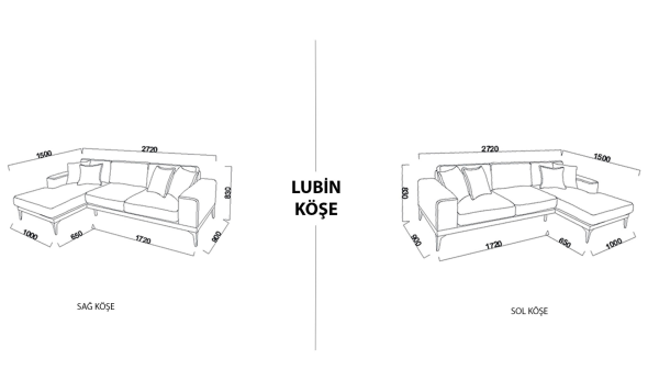 Lubin Köşe Sol Koltuk - Gül Kurusu