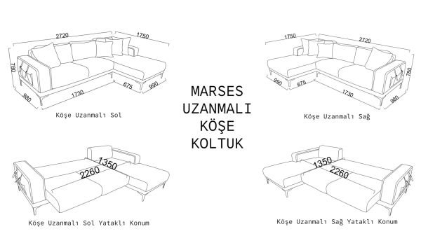 Marses Köşe Uzanmalı Sağ