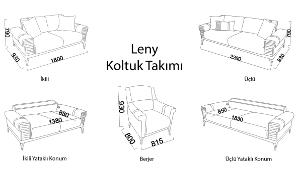 Leny Üçlü Koltuk