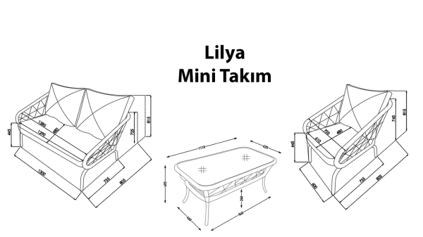 Lilya İkili Koltuk