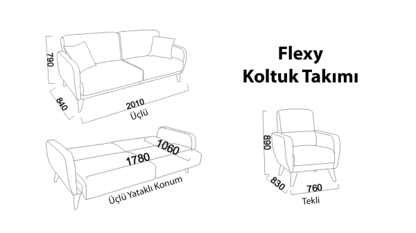 Flexy Üçlü Koltuk