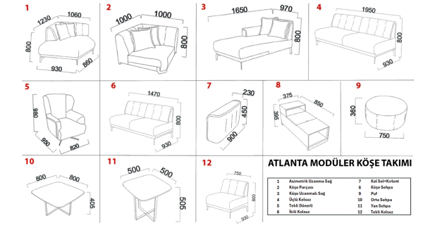 Atlanta Tekli Kolsuz Koltuk - Lacivert