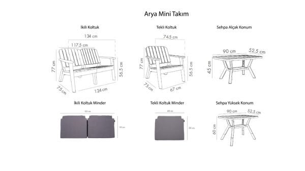 Arya Bahçe Mobilyası - Antrasit