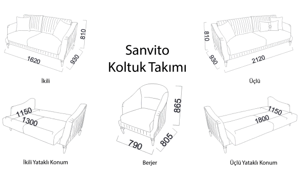 Sanvito Üçlü Koltuk