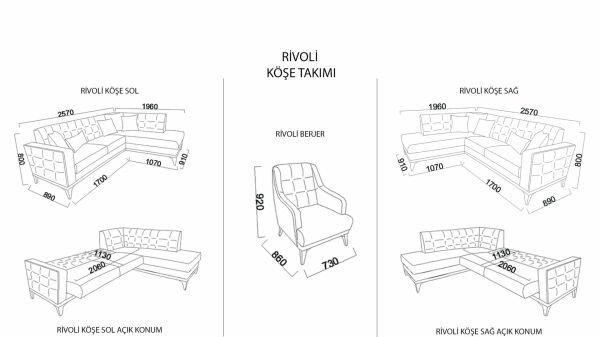 Rivoli Köşe Sağ Koltuk